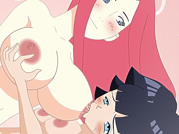 Naruto Hinata Kushina Lesbian Hentai - Sarada Himawari inhale Hinata Kushina boobies...